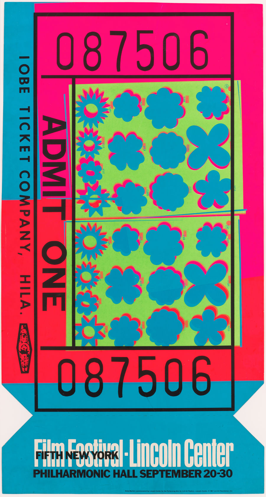 Andy Warhol, Lincoln Center Ticket, 1967