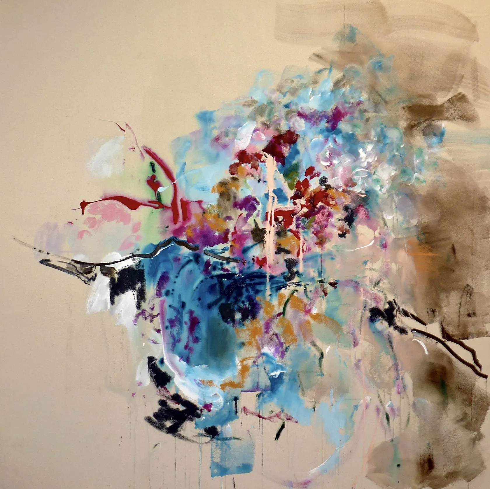 Elizabeth Abel Blue , 2025 Acrylic and soft pastel on canvas , 51 1/8 x 51 1/8 in. (130 x...