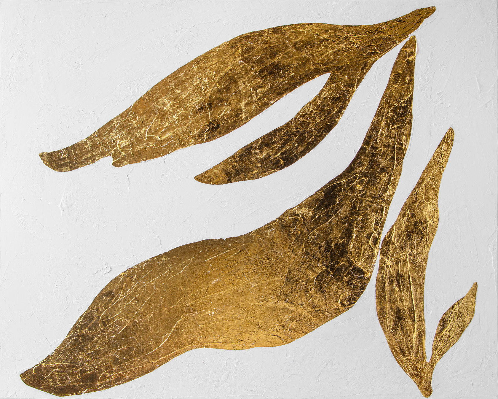 Anna Pietrzak Sibilent Breezes, 2023 24K gold leaf and acrylic on canvas, 48 x 60 in. (121.9 x 152.4 cm)