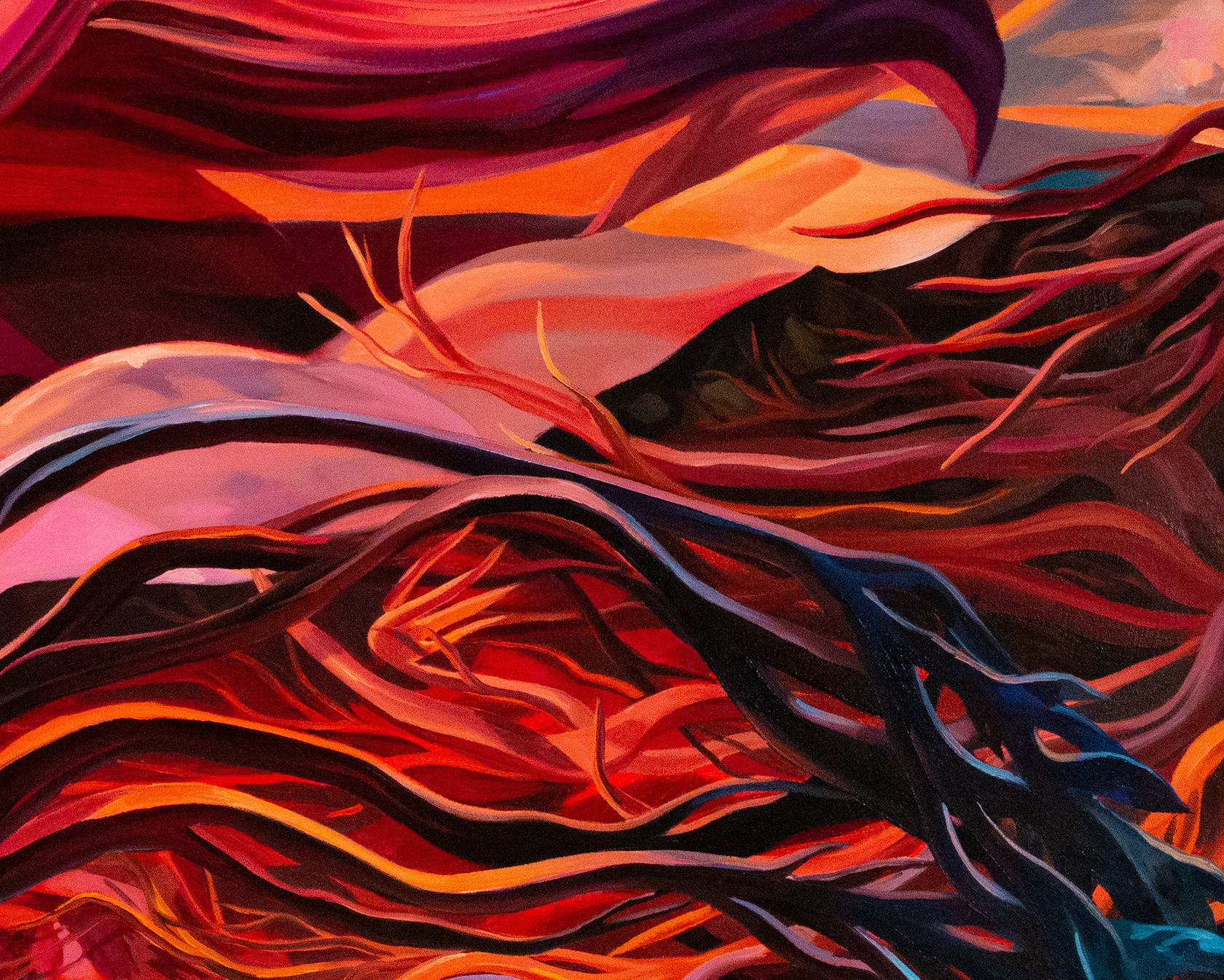 Rachel MacFarlane Sunset Freeze, 2023 Oil on canvas, 30 x 48 in. (76.2 x 121.9 cm)