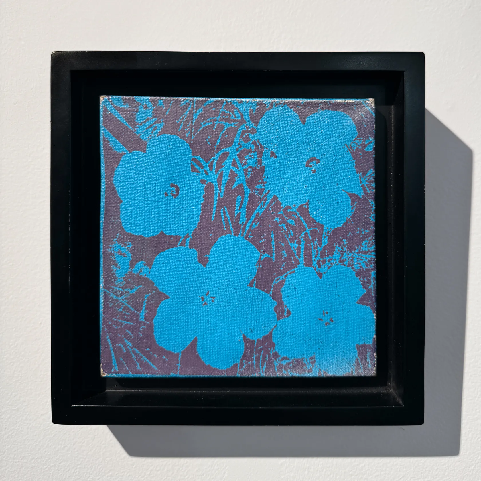 Andy Warhol Flowers, 1965 Acrylic and silkscreen ink on linen, 5 1/8 x 4 7/8 in. (13 x 12.4 cm)