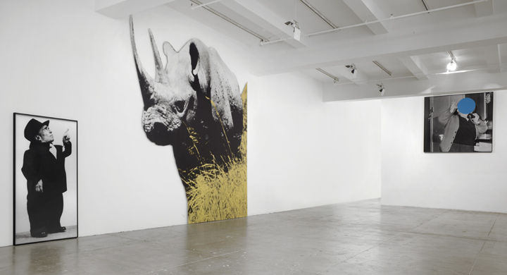 John Baldessari Dwarf and Rhinoceros (With Large Black Shape), 1989/2013
