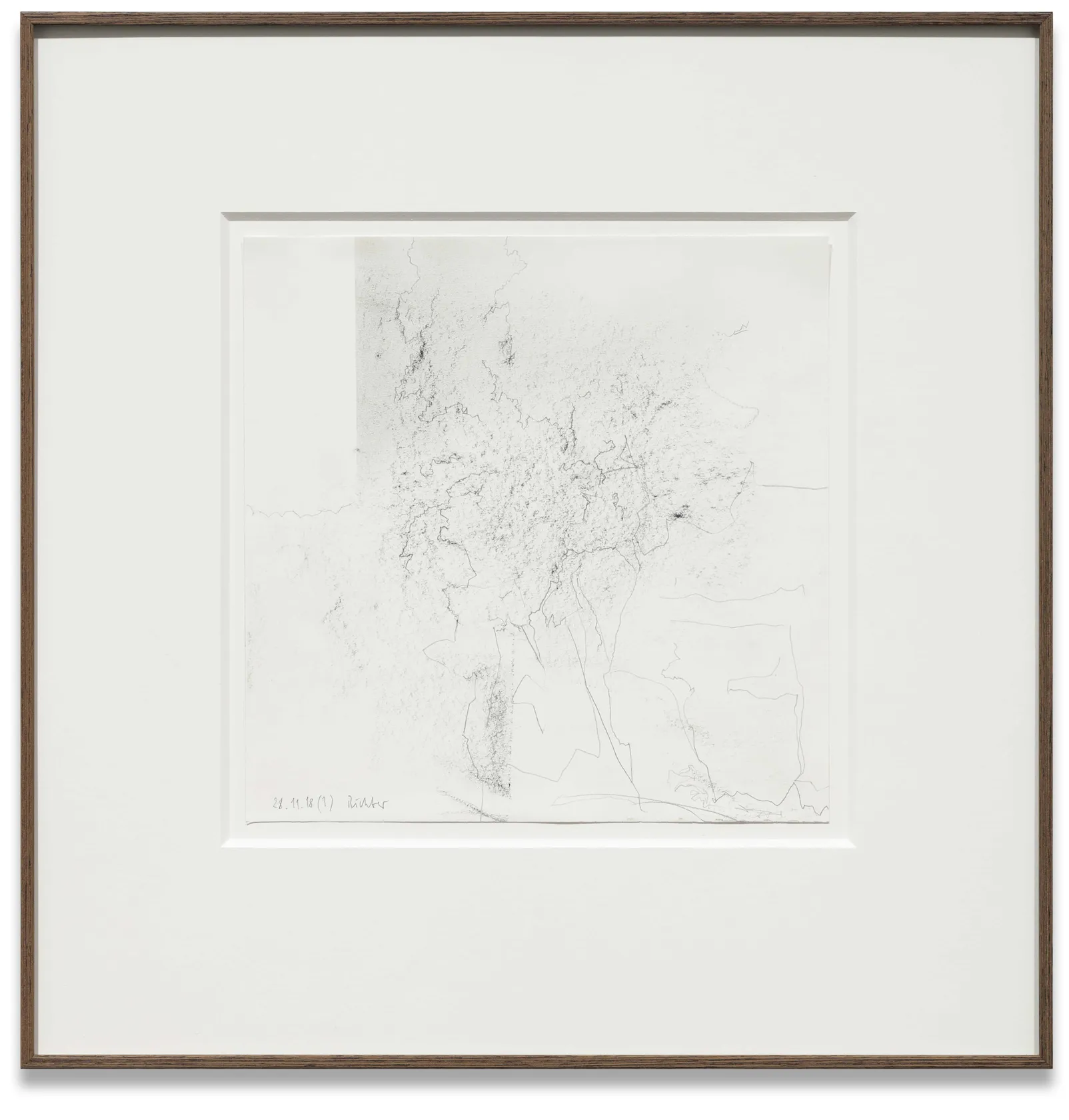 Gerhard Richter 28.11.2018 (1), 2018 Graphite on paper Paper: 9 1/8 x 9 1/8 in. (23 x 23 cm) Frame:...