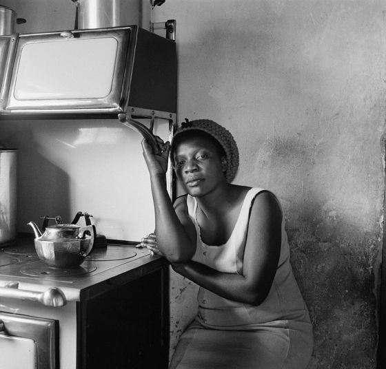 David Goldblatt Patience Poni visiting her parents, Ruth and Jackson Poni, 1510A Emdeni South. August 1972, 1972