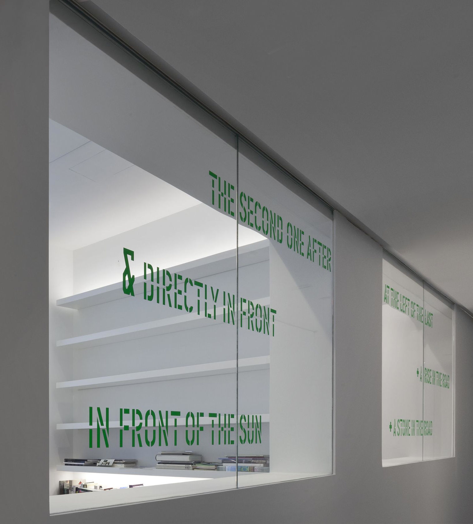 Lawrence Weiner THE SECOND ONE AFTER & DIRECTLY IN FRONT IN FRONT OF THE SUN AT THE LEFT OF THE...