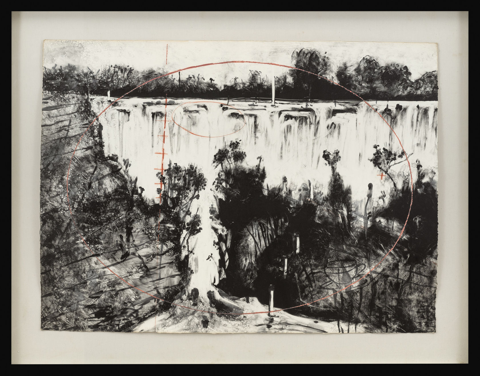 William Kentridge Colonial Landscape (Falls Looking Upstream), 1996 Charcoal and colored pencil on paper Paper: 29 3/4 x 39 3/4...