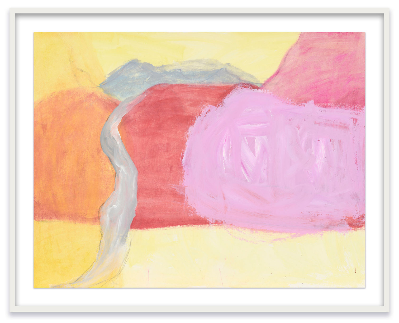 Jongsuk Yoon Kumgangsan, 2024 Gouache on paper Image: 27 1/2 x 35 3/8 in. (70 x 90 cm) Framed: 32...