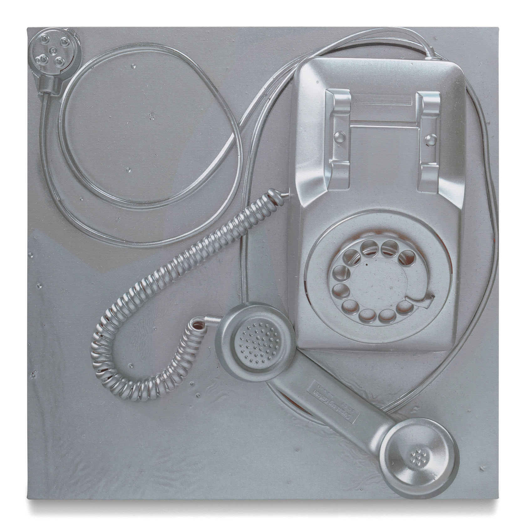 Paul Sietsema Arrangement, 2025 Enamel on linen 48 x 48 x 1 1/8 in. (121.9 x 121.9 x 2.9 cm)