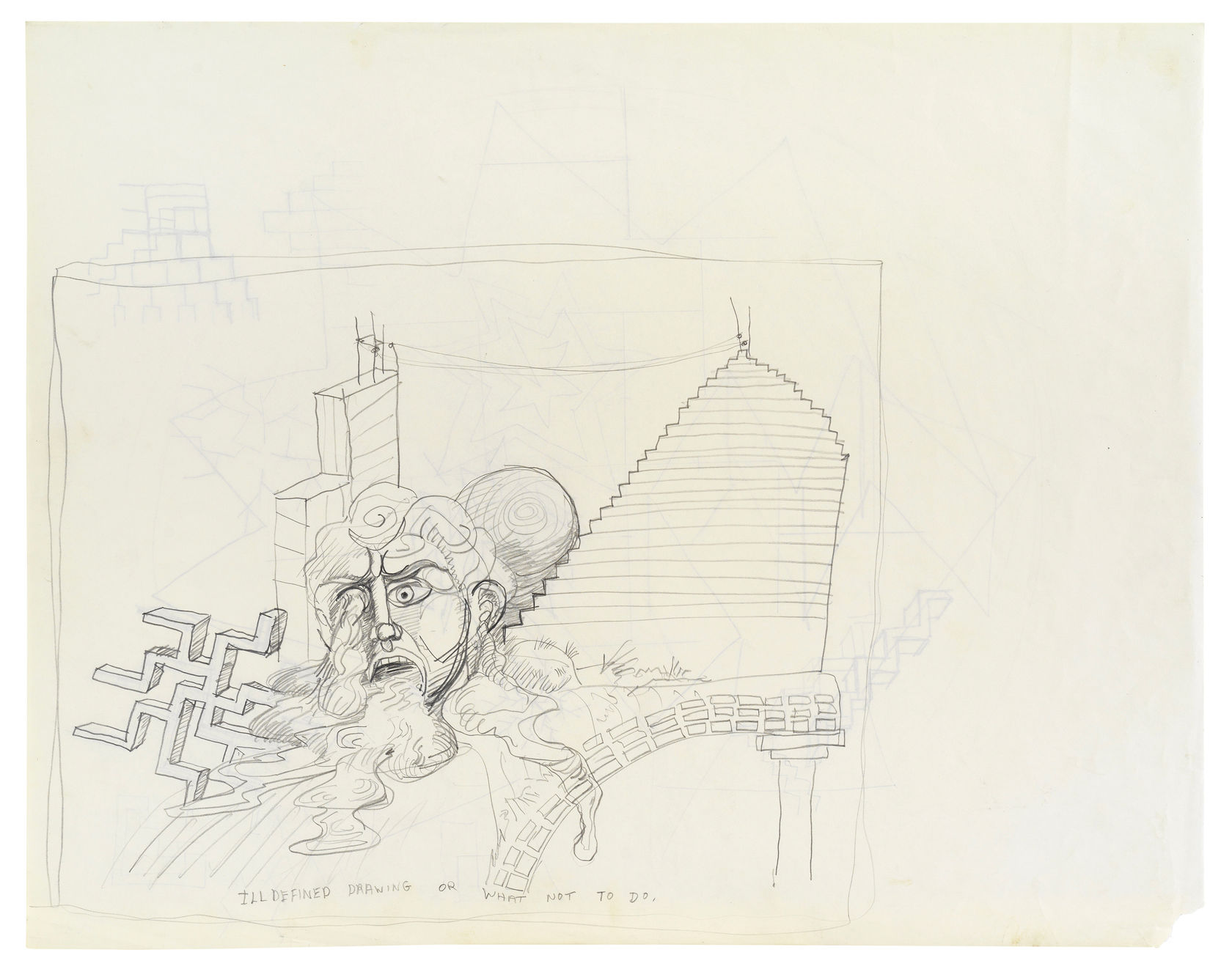 Robert Smithson Ill Defined Drawing or What Not to Do, n.d. Pencil on paper Paper: 19 x 24 in. (48.3...