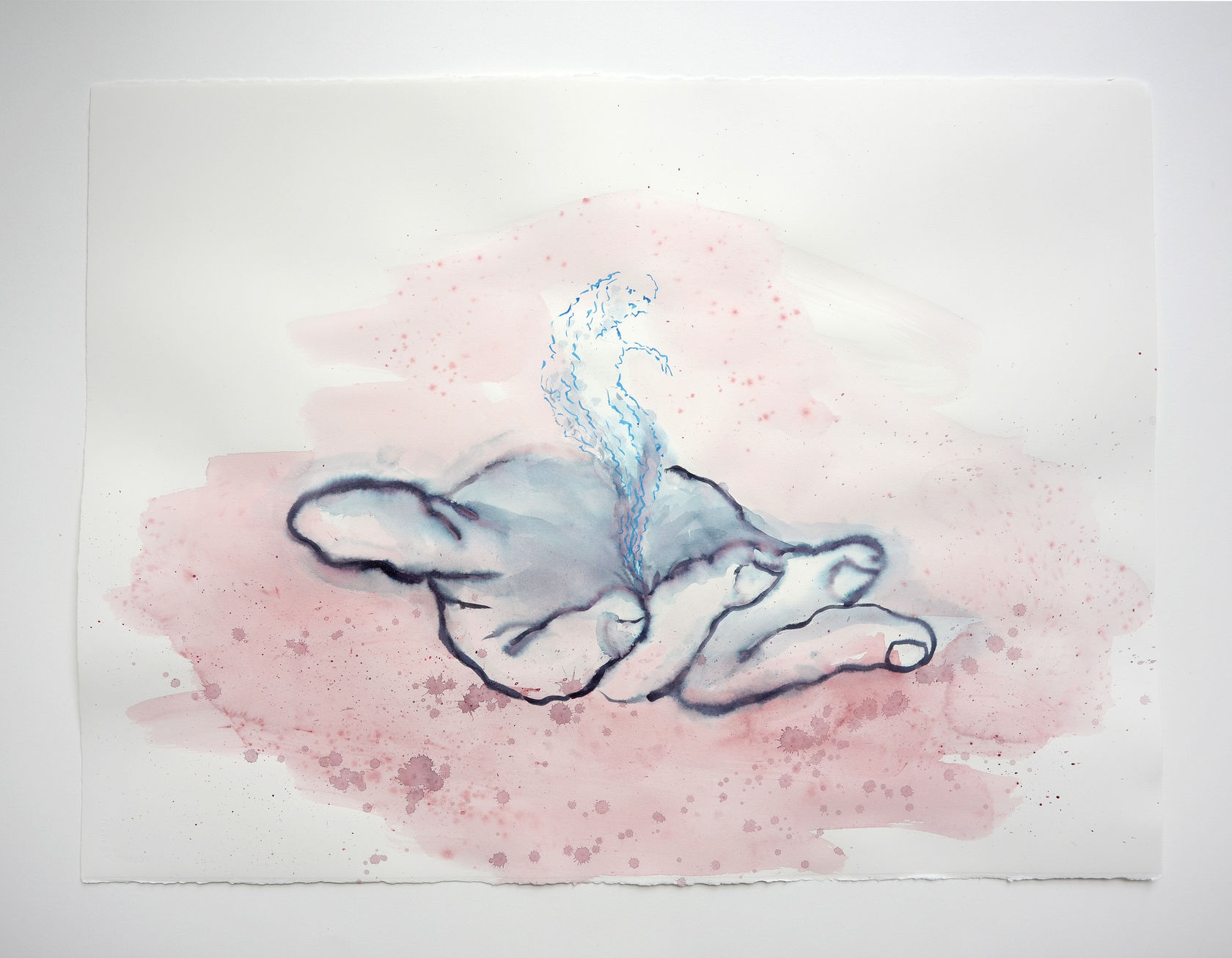 Annette Messager Dans la main 2, 2022 Acrylic on paper 22 5/8 x 29 7/8 in. (57.5 x 76 cm)