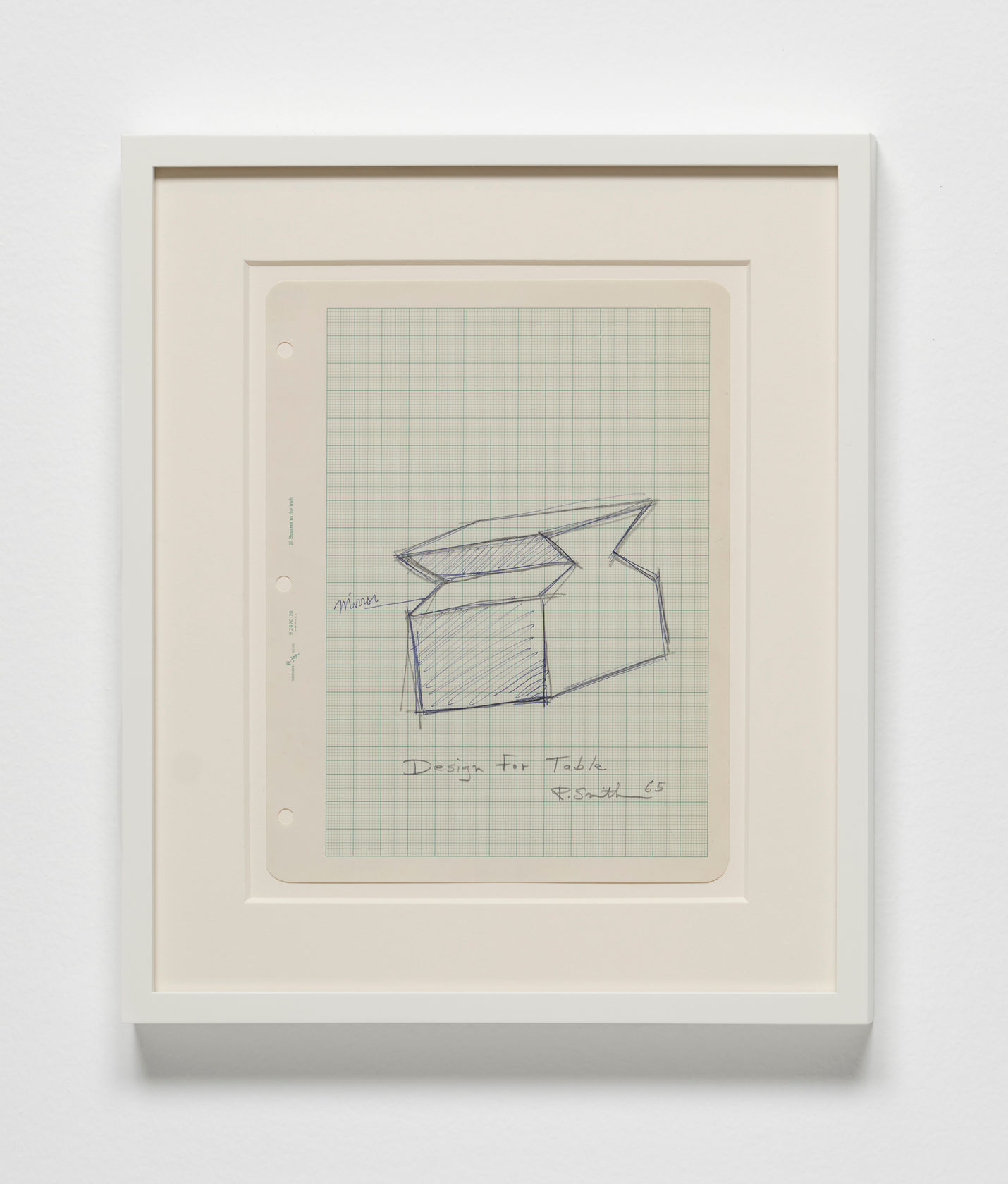 Robert Smithson Design for table, 1965 Graphite pencil and ink on graph paper Paper: 11 x 8 in. (27.9 x...
