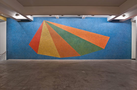Sol LeWitt Wall Drawing #770: Asymmetrical pyramid with color ink washes superimposed, 1994