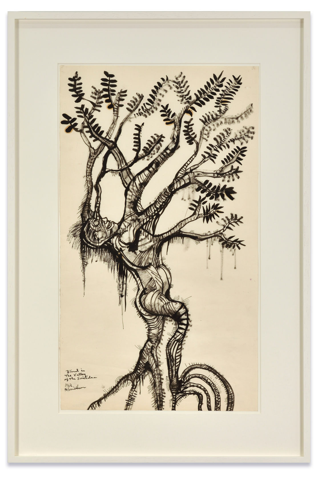 Robert Smithson Blind in the Valley of Suicides, 1962 Ink on paper Paper: 24 x 13 3/4 in. (61 x...