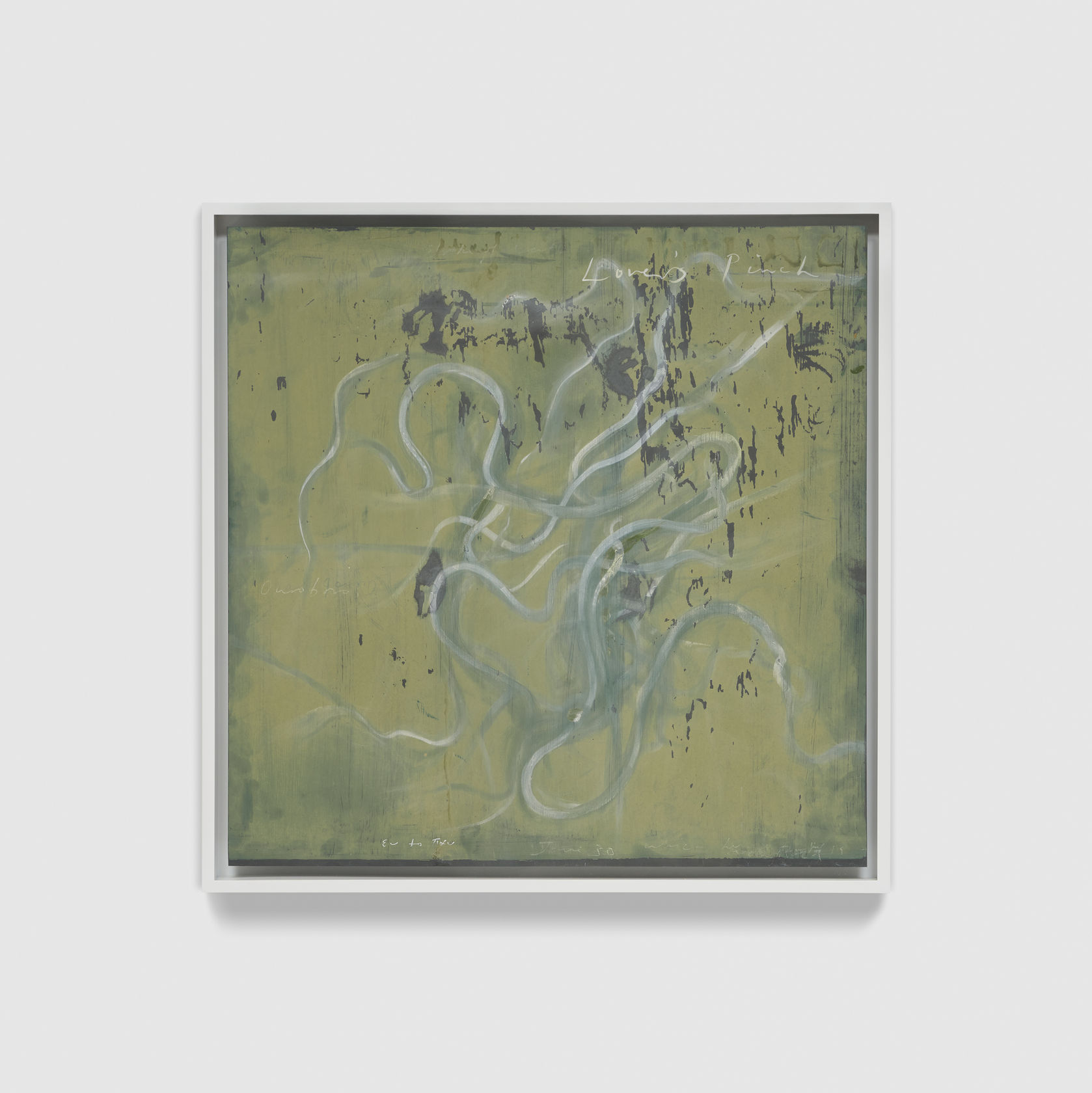 Tacita Dean Lover's Pinch, 2025 Chalk, pearlescent powdered pigment, gouache and white charcoal pencil on found painted slate Slate: 31...