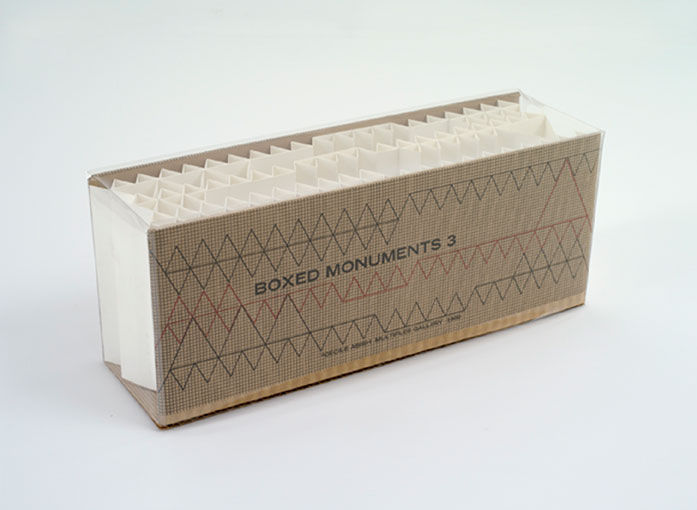 Cecile Abish Boxed Monuments No. 3, 1969 3-ply Strathmore board, board, offset lithograph on graph paper, in plastic container 6...