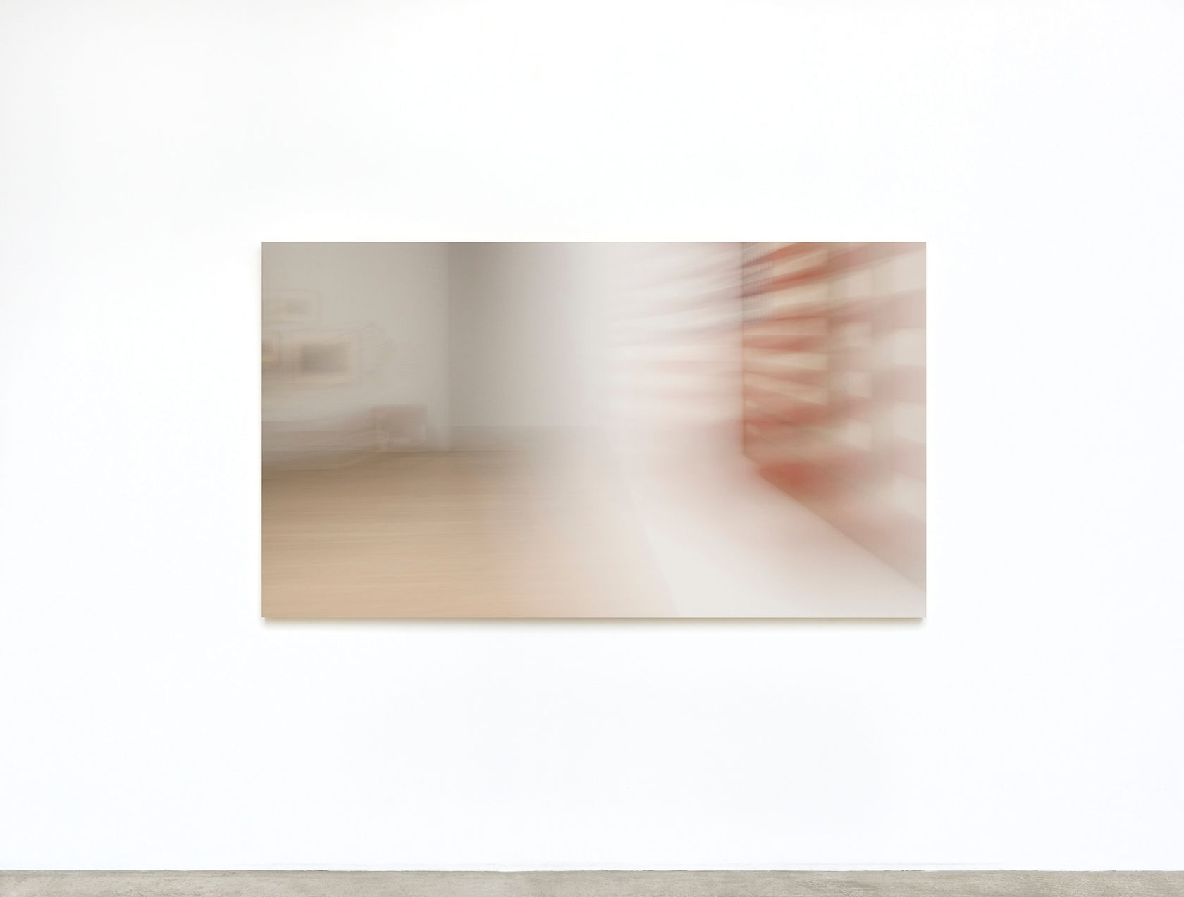 Louise Lawler Three Flags (swiped and numb), 2022 Dye sublimation print on museum box 48 x 85 3/8 in. (121.9...