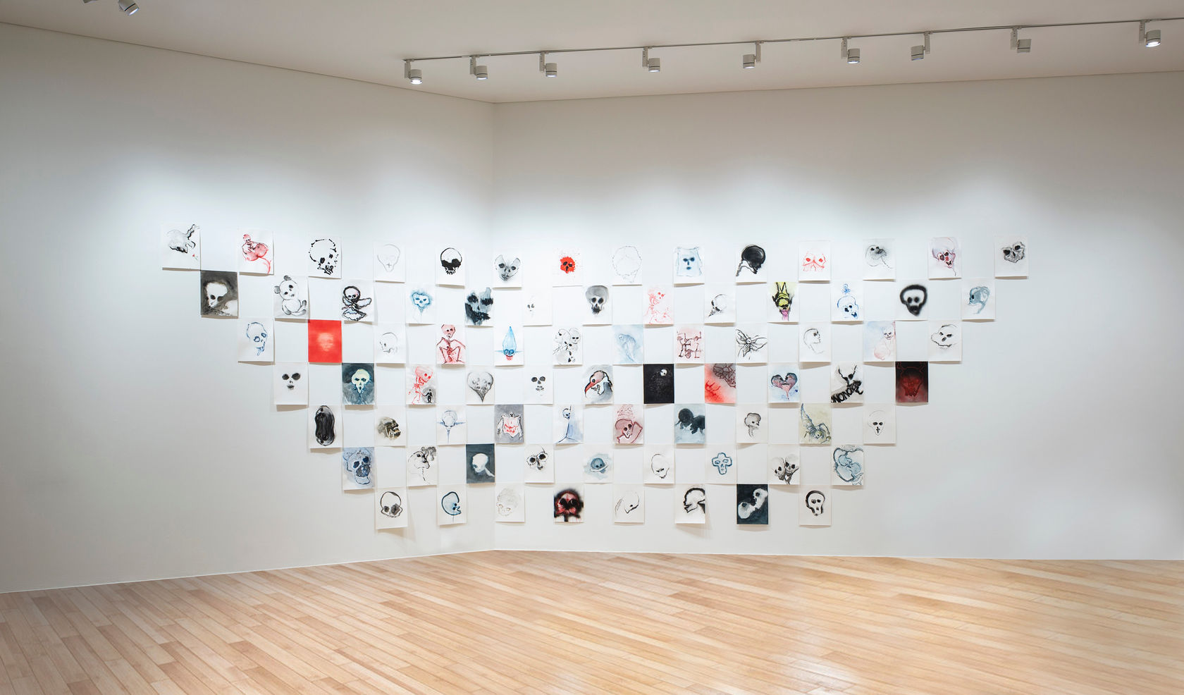 Annette Messager Tête à tête, 2019-2020 77 drawings; acrylic on paper 16 1/2 x 12 5/8 in. (42 x 32...