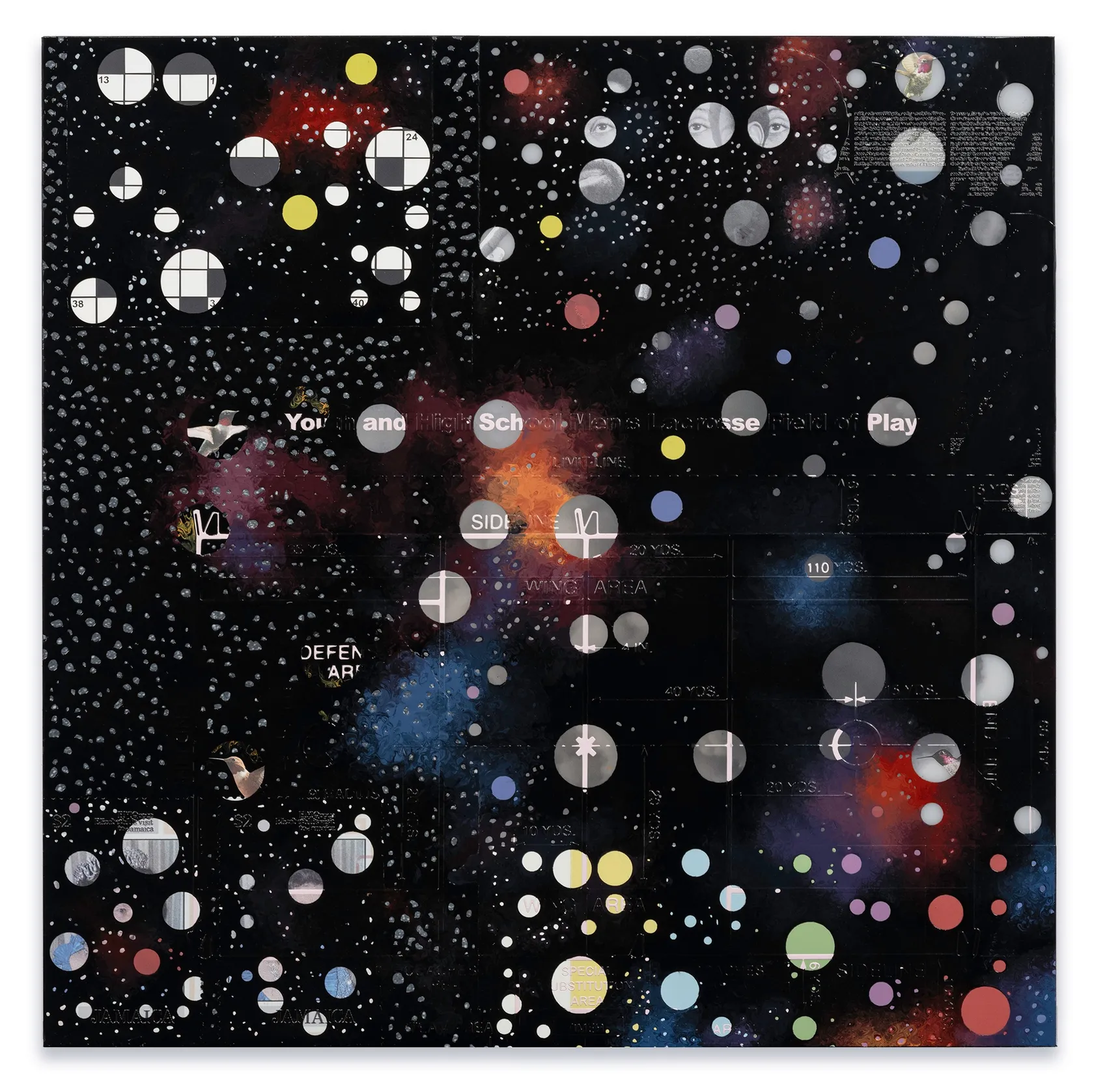 Tavares Strachan Galaxy Color Bar, 2023 Oil, enamel, pigment, museum board, on acrylic 36 x 36 x 2 in (91.4...