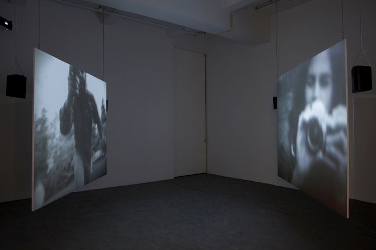 Dara Birnbaum Attack Piece, 1975 2 channel video (Super 8 film and 35 mm slides mastered on Beta-SP), black and...