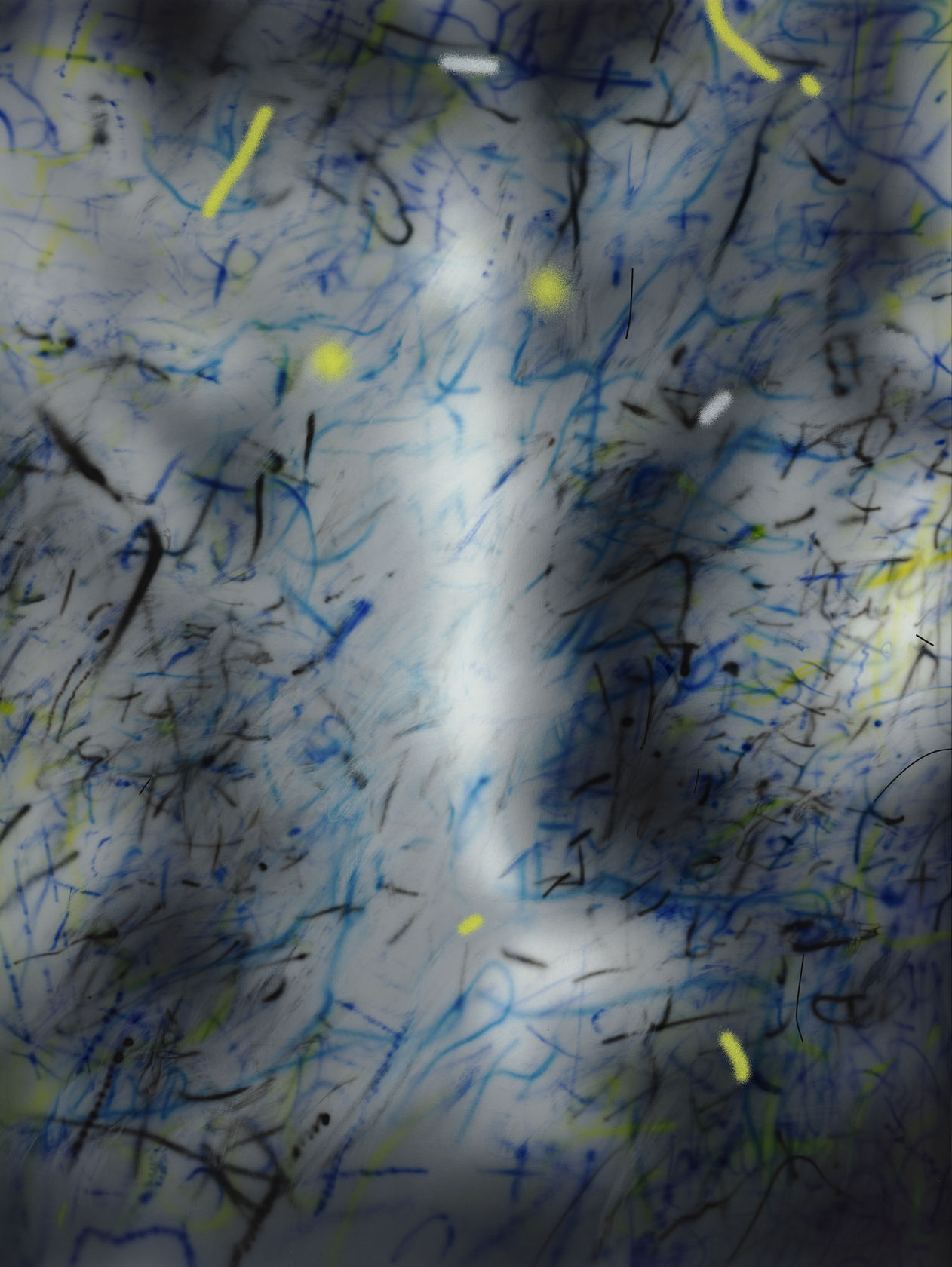 Julie Mehretu about the space of half an hour (R. 8:1) 3, 2019-2020 Ink and acrylic on canvas 96 x...