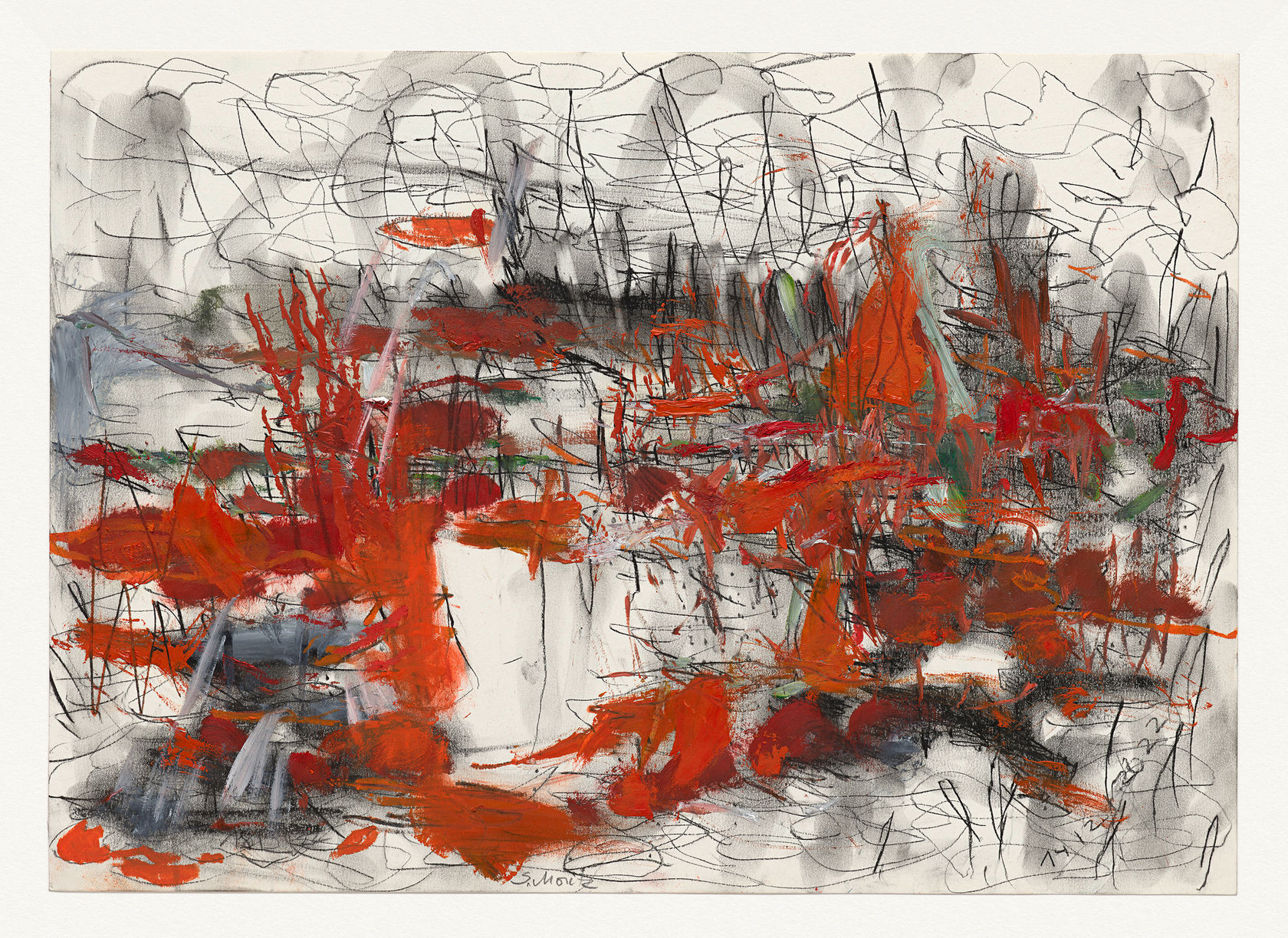 Sabine Moritz Shostakovich III, 2022 Charcoal, oil, oil crayon on paper Paper: 11 3/4 x 16 1/2 in. (29.7 x...