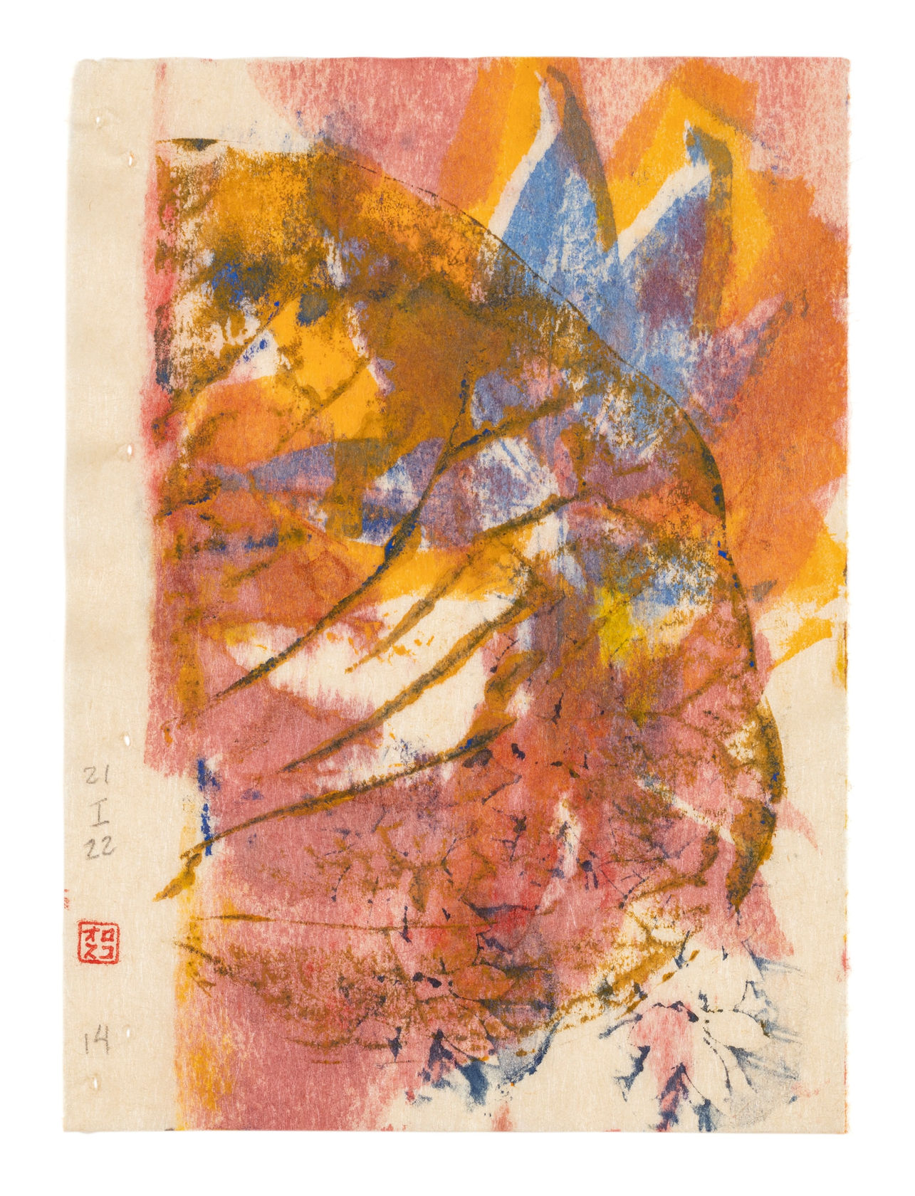 Gabriel Orozco 21.I.22 (i) #14, 2022 Gouache, tempera, ink and graphite on paper Paper: 6 5/8 x 4 3/4 in....