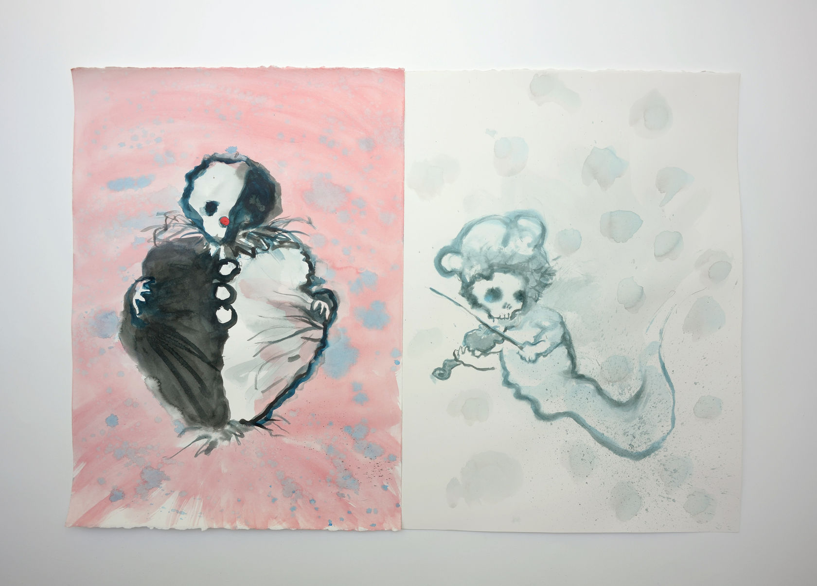 Annette Messager Avec le violon, 2022-2023 Acrylic on paper 22 1/2 x 32 5/8 in. (57 x 83 cm)