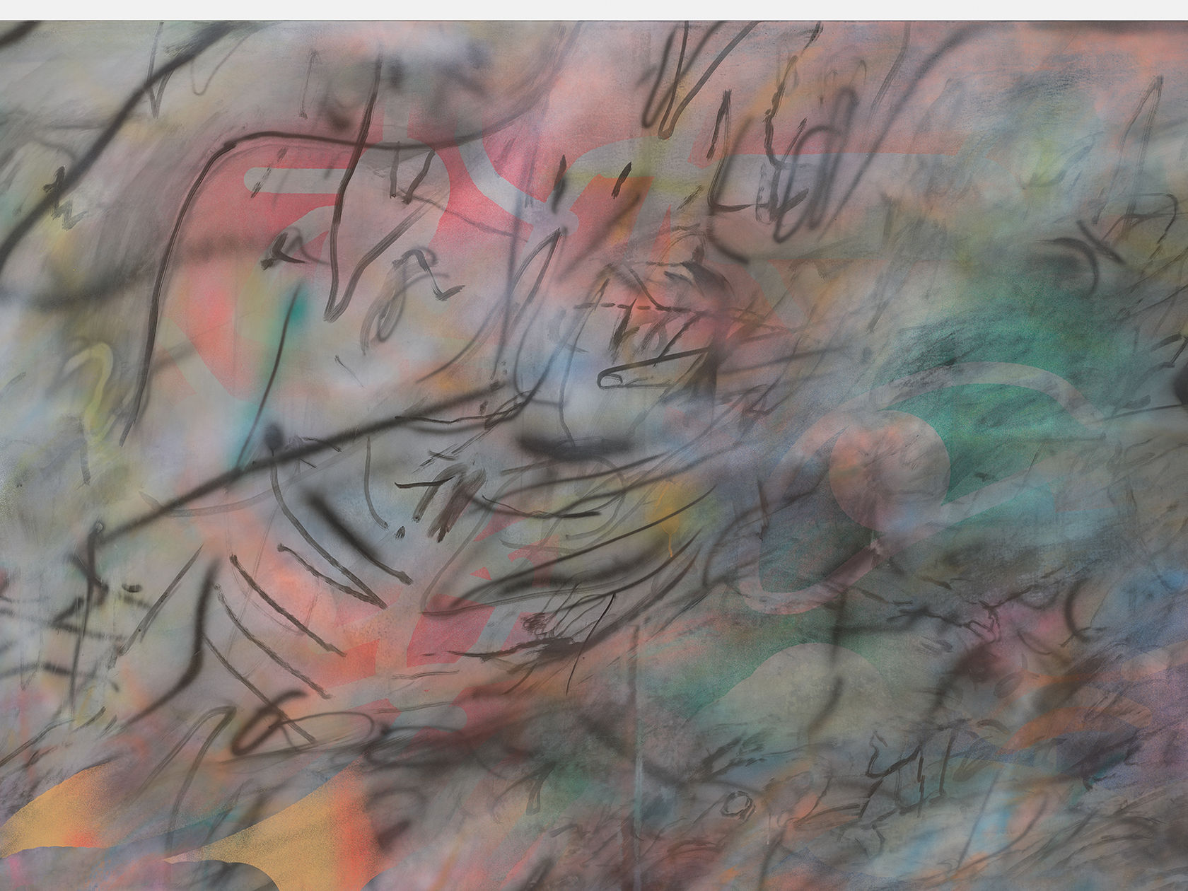 Julie Mehretu A Love Supreme, 2014-2018 Ink and acrylic on canvas 90 x 180 in. (228.6 x 457.2 cm)
