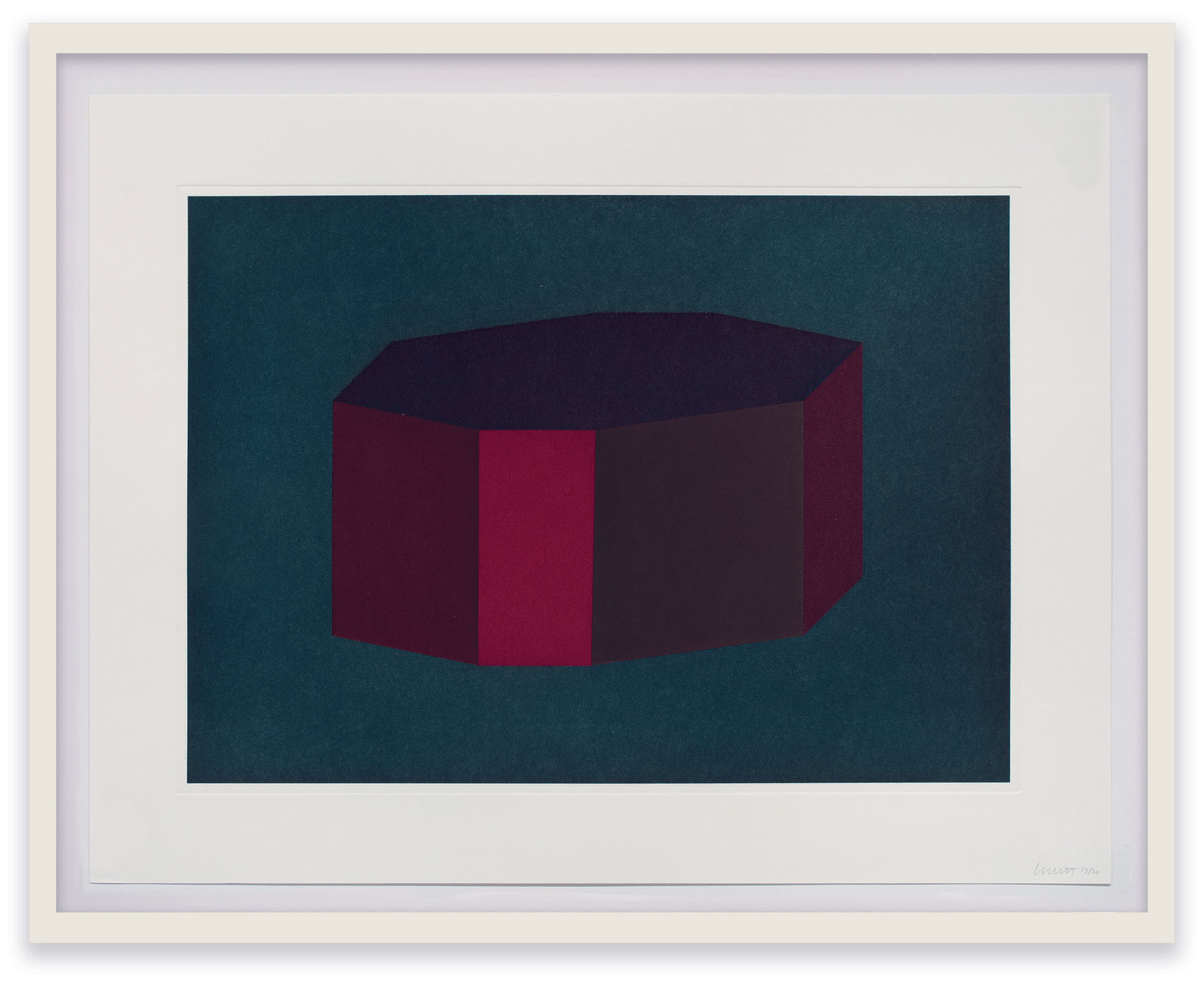Sol LeWitt Forms Derived from a Cubic Rectangle #12, 1990 Aquatint on Magnani Italia paper Plate: 15 x 21 in....
