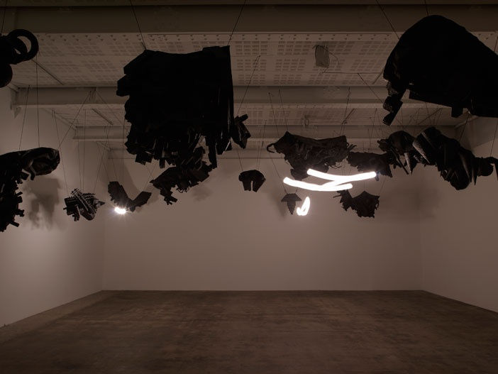 An exhibition installation view from: Annette Messager, Mes transports