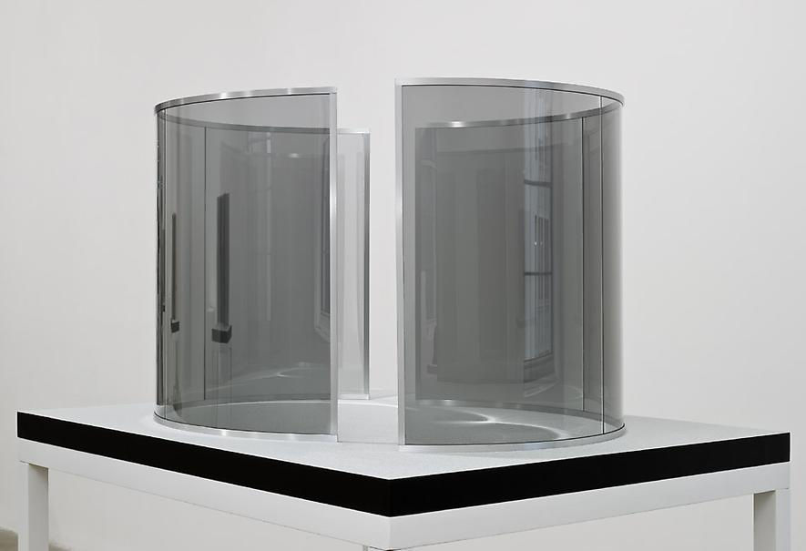 An exhibition installation view from: Dan Graham