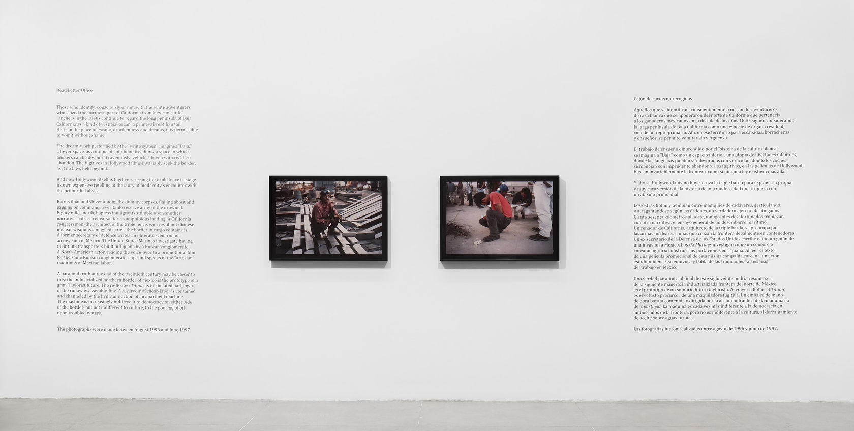 An exhibition installation view from: Allan Sekula, Labor's Persistence