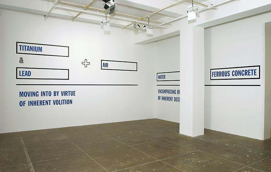 An exhibition installation view from: Lawrence Weiner