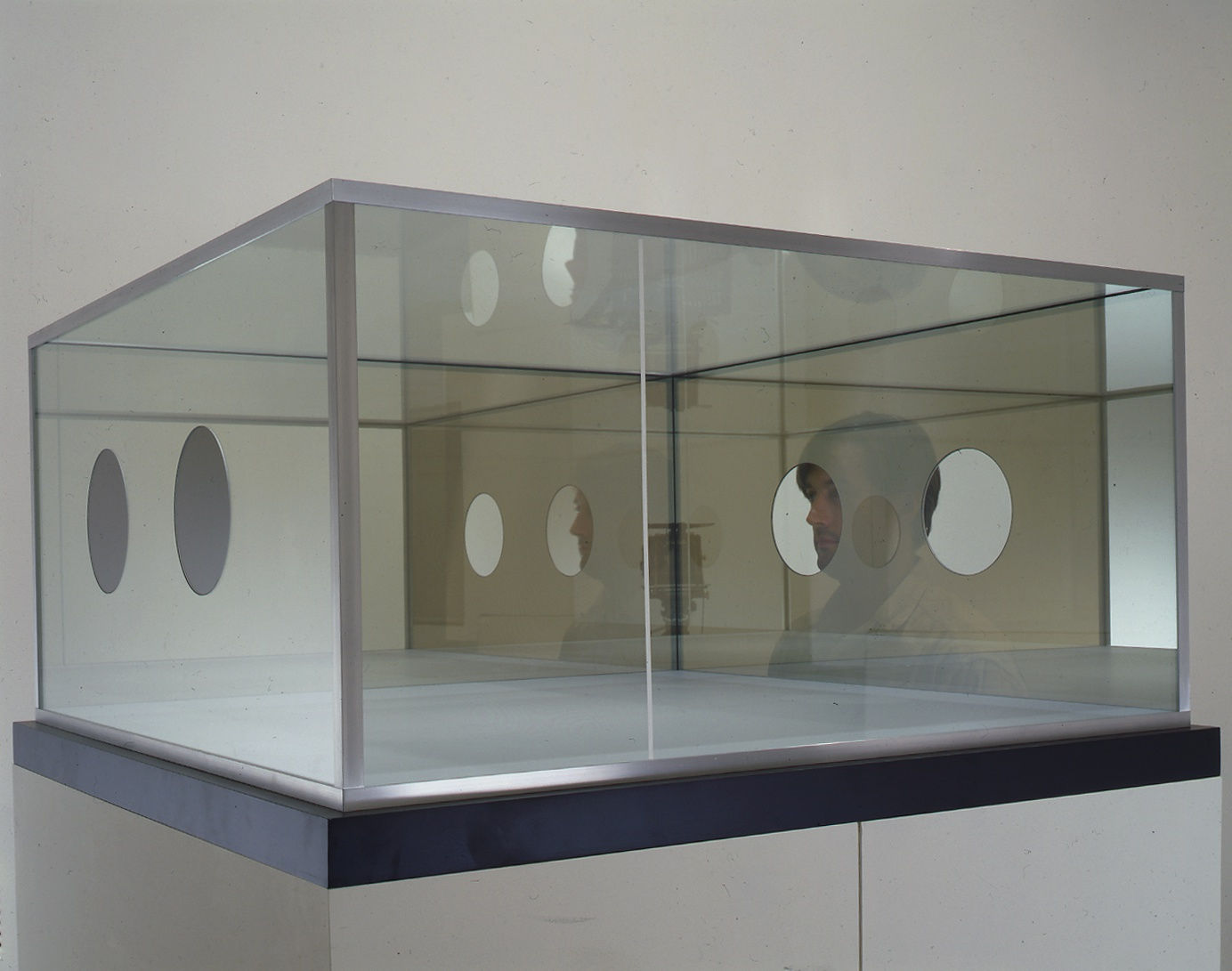 An exhibition installation view from: Dan Graham, Models to Projects