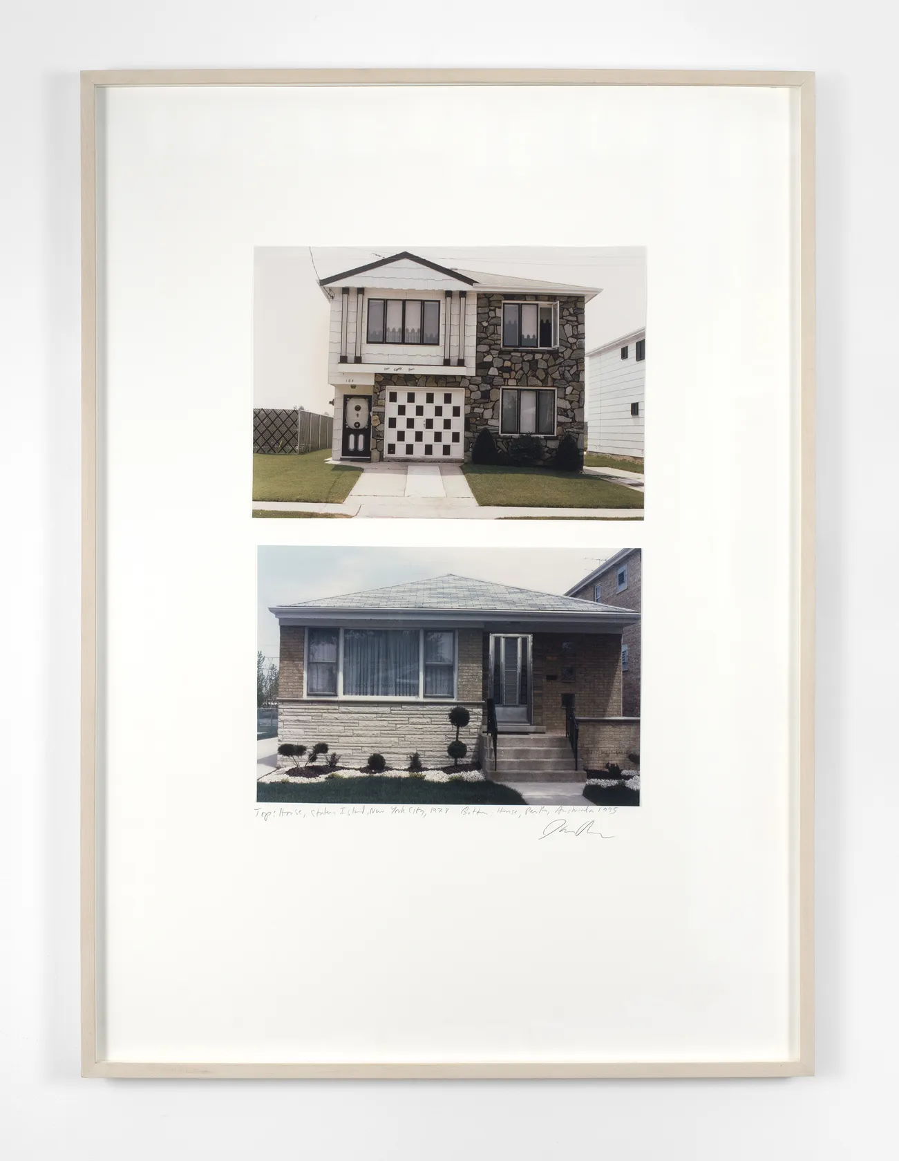 Dan Graham House, Staten Island, New York City; House, Perth, Australia, 1978; 1995 2 color photographs 34 3/4 x 25...