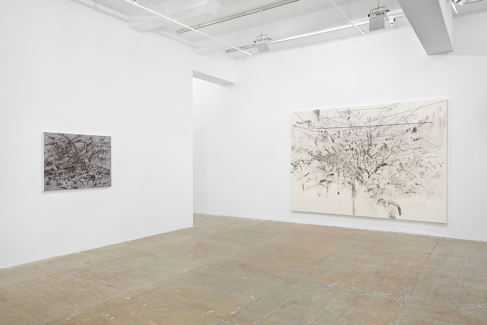 An exhibition installation view from: Julie Mehretu, Liminal Squared