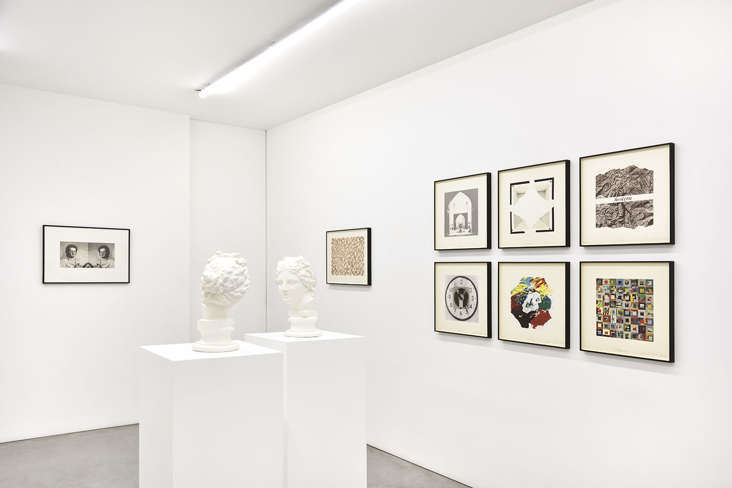 An exhibition installation view from: Giulio Paolini, Printed Editions and Multiples (1967 – 1977)