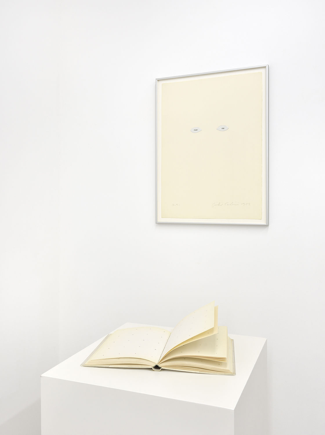 An exhibition installation view from: Giulio Paolini, Printed Editions and Multiples (1967 – 1977)