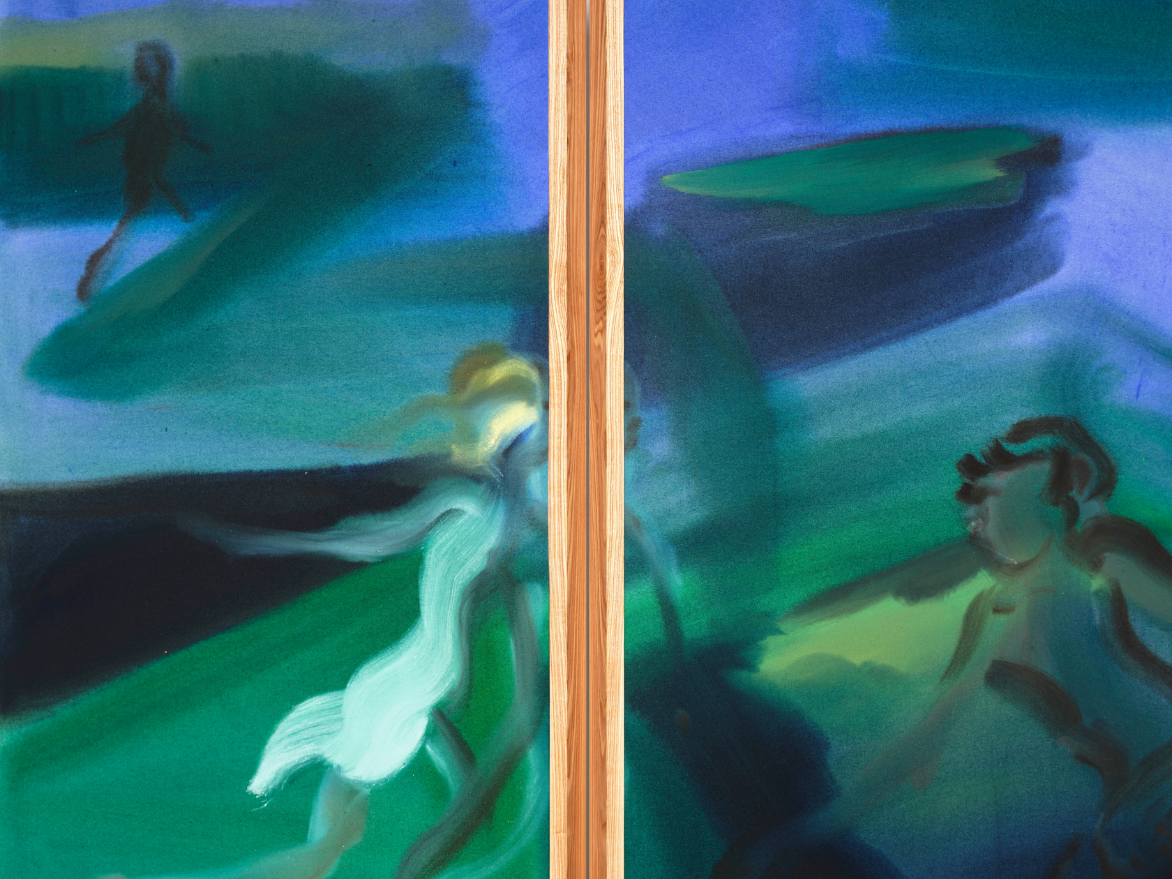 Sophie von Hellermann Living Is Dreaming2025 Acrylic on canvas and wood 4 panels each: 213.5 x 75 cm 84 x...