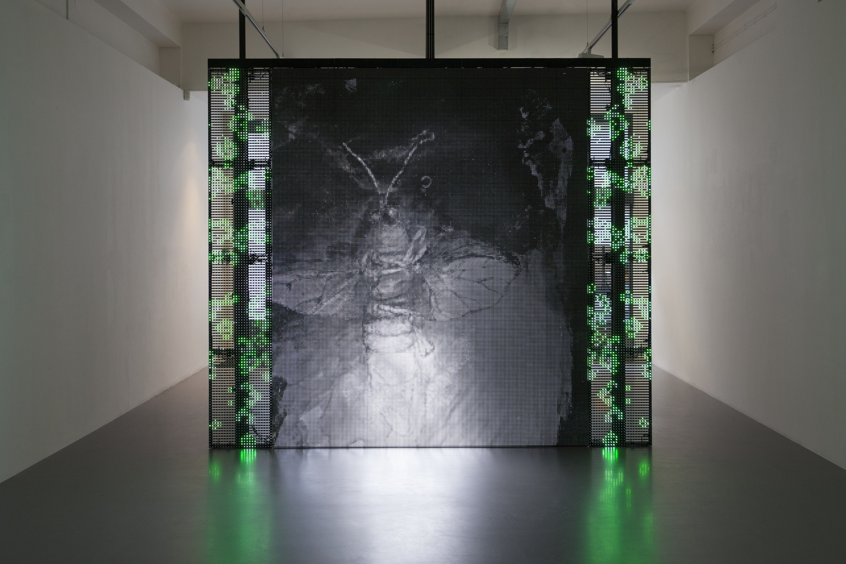 Philippe Parreno With a Rhythmic Instinction to be Able to Travel Beyond Existing Forces of Life (Green, Rule#1)2014 8 LED...