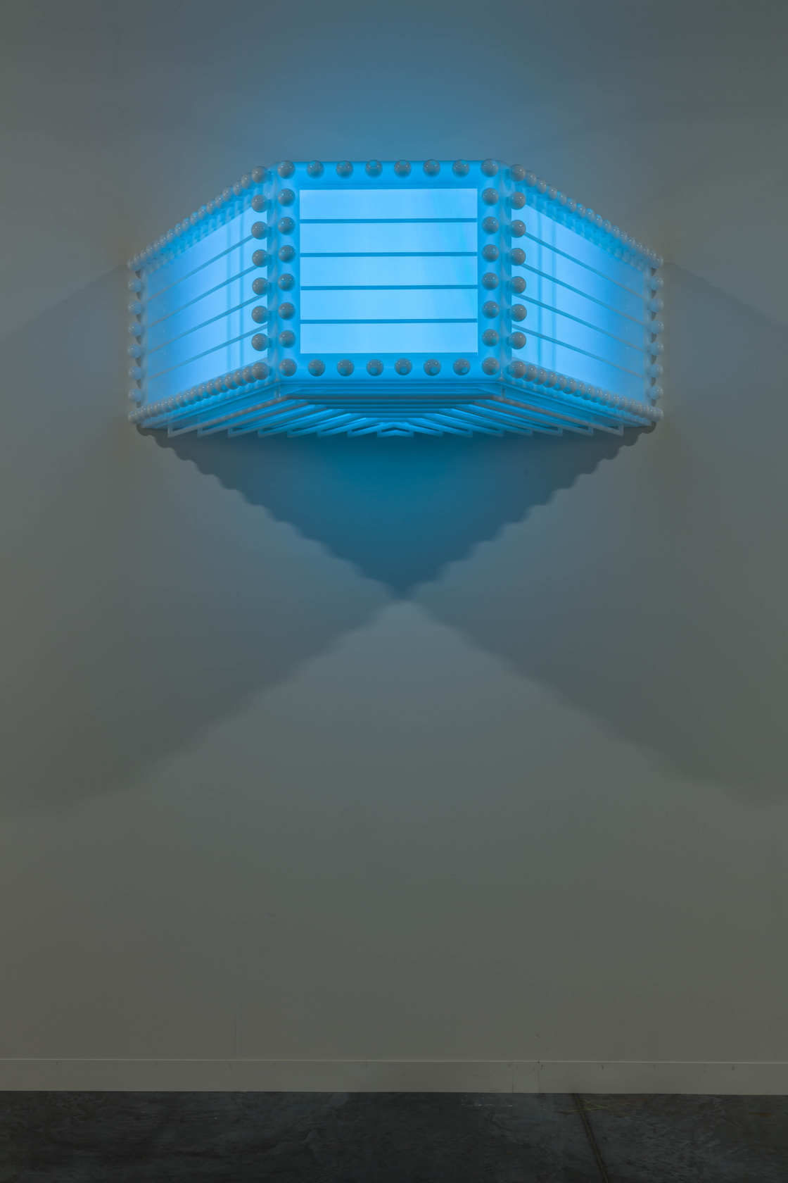Philippe Parreno Marquee2021 Opalescent PMMA, opalescent glass, LED lights 57.6 x 163 x 109 cm 22 5/8 x 64 1/8...
