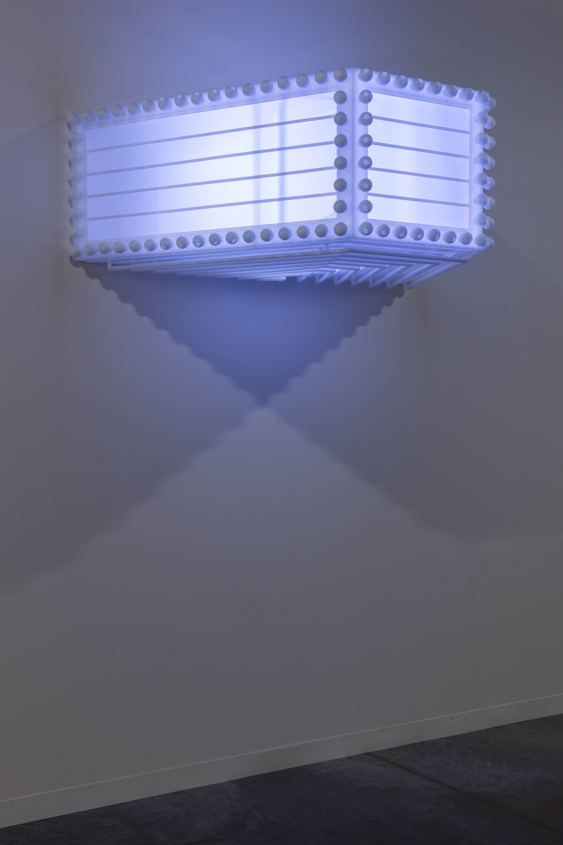 Philippe Parreno Marquee2021 Opalescent PMMA, opalescent glass, LED lights 57.6 x 163 x 109 cm 22 5/8 x 64 1/8...