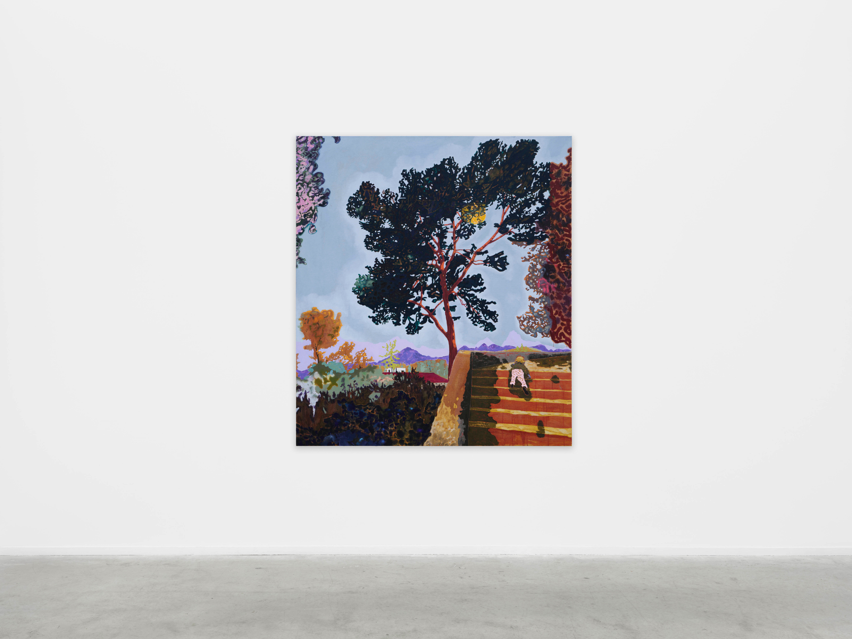 Pierre Knop Climbing the Stairs2024 Oil, ink and oil pastel on canvas 180 x 160 cm 70 7/8 x 63...