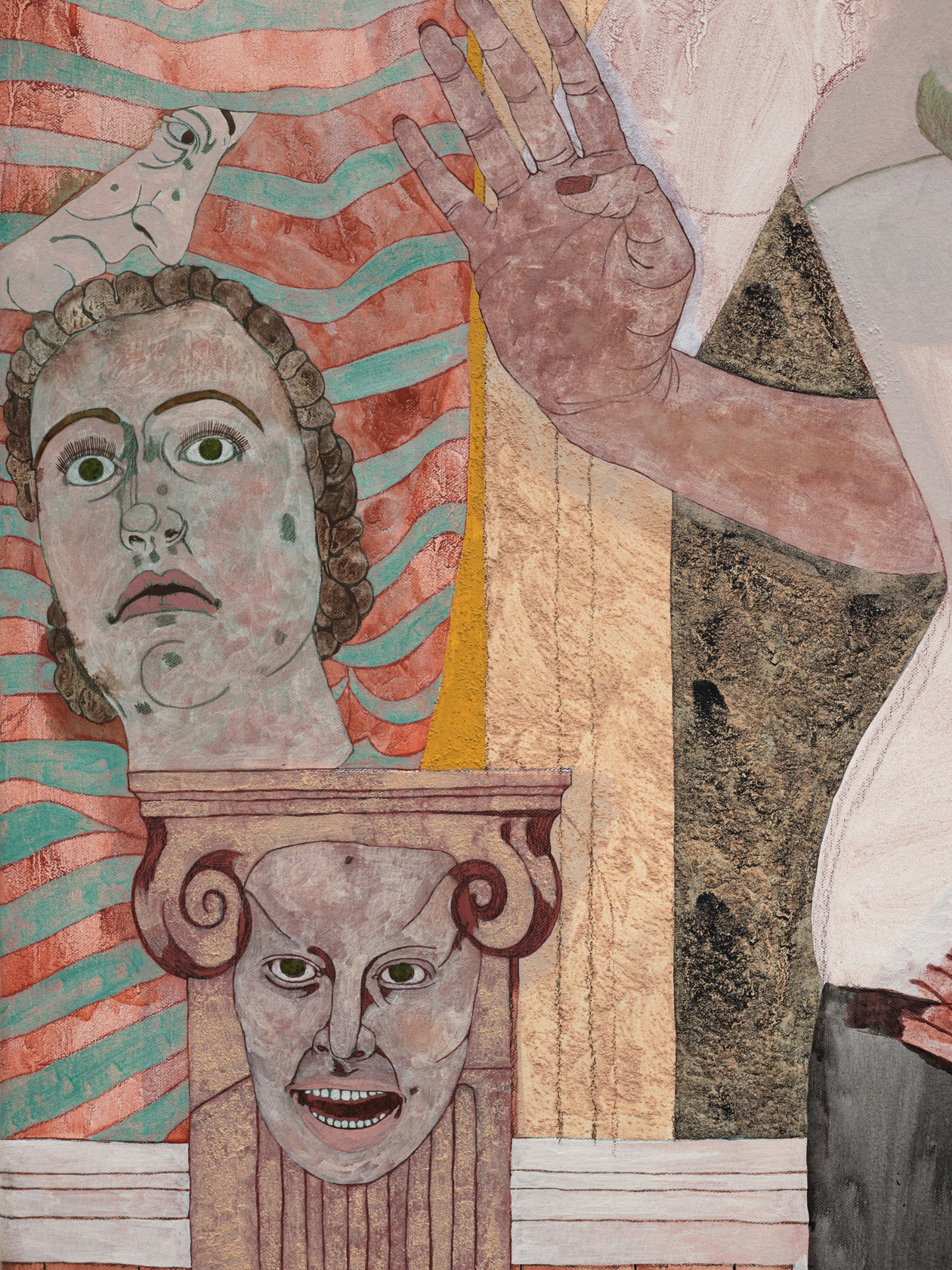 Ella Walker The Muse2024 Acrylic dispersion, pigment, chalk and pencil on canvas 180 x 100.7 cm 70 7/8 x 39...