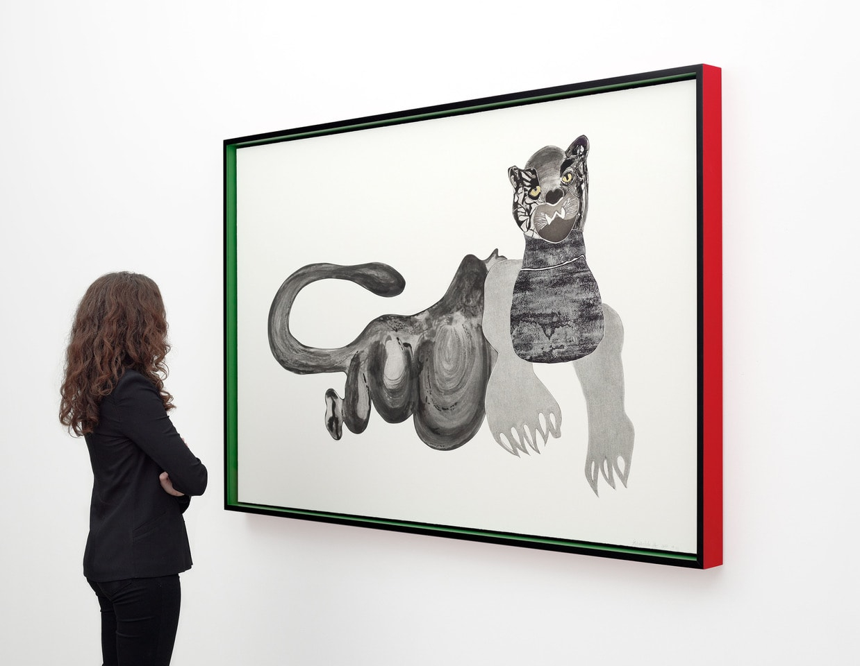 Tschabalala Self Black Panther2022 Etching with gold leaf and artist designed frame Unframed: 111.8 x 172.7 cm 44 x 68...