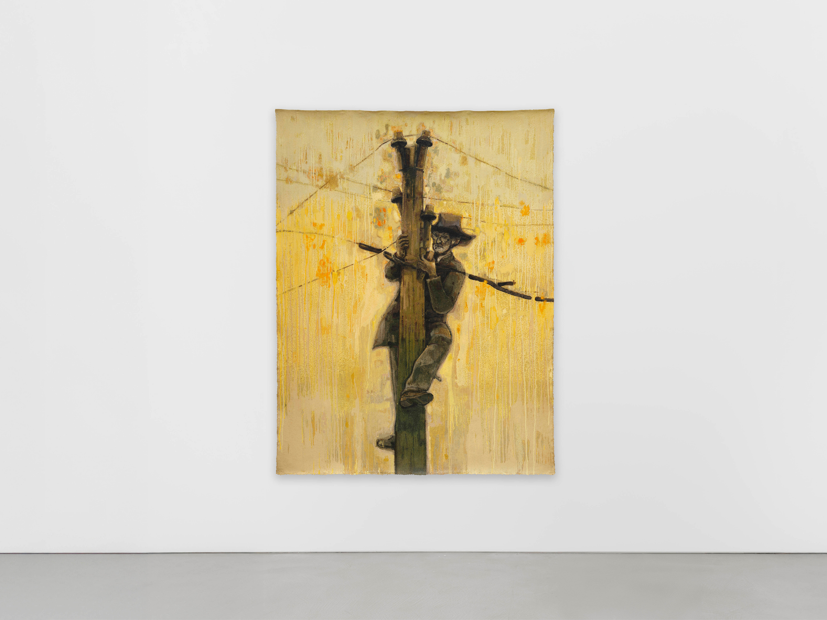 Sedrick Chisom He was Deceived into Believing that He was Him, Scaling a Telegraph Pole, Fleeing from Igneous Rock2025 Acrylic...