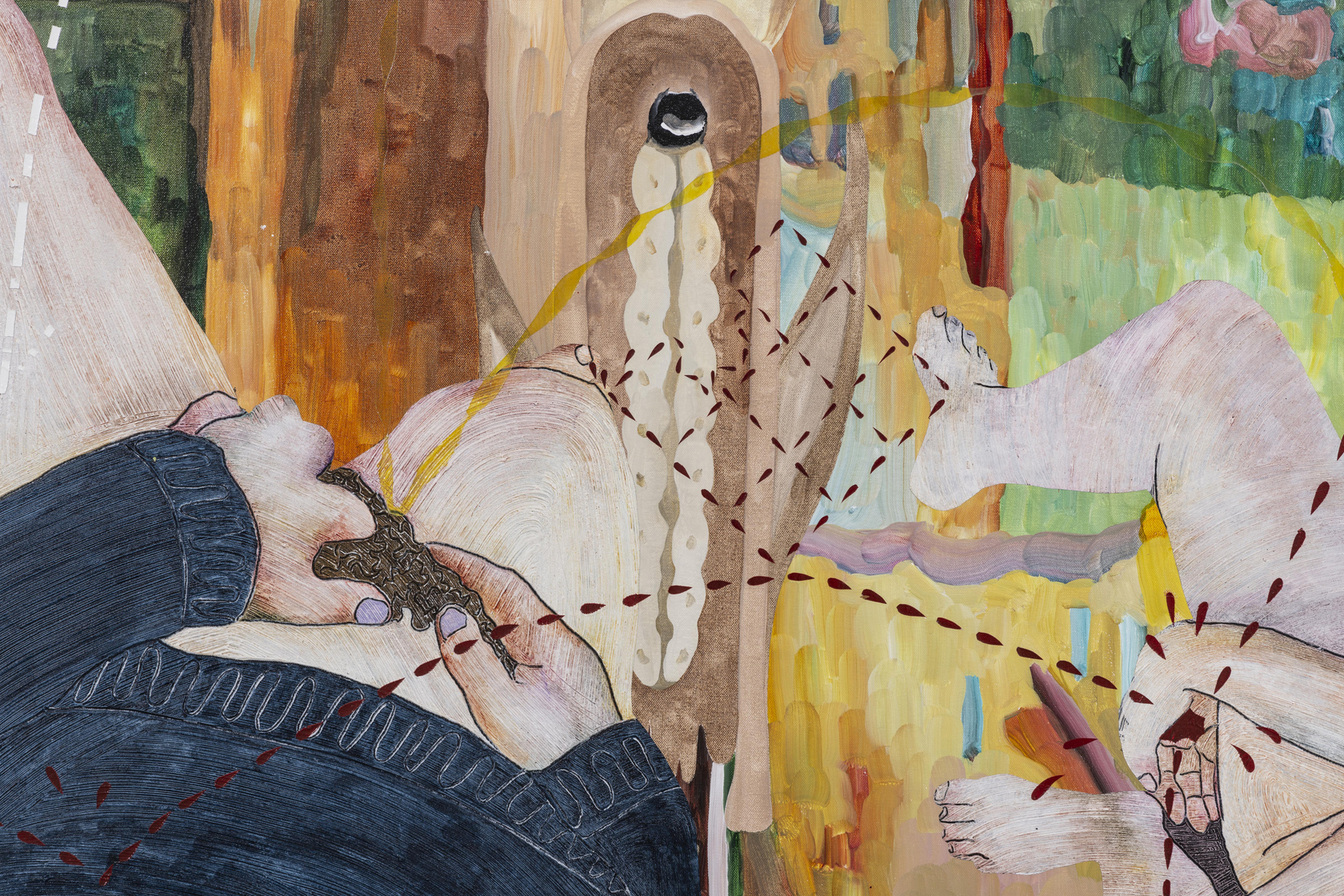 Helen Johnson Exchange2019 Acrylic and pencil on canvas 198 x 137 cm 78 x 54 in