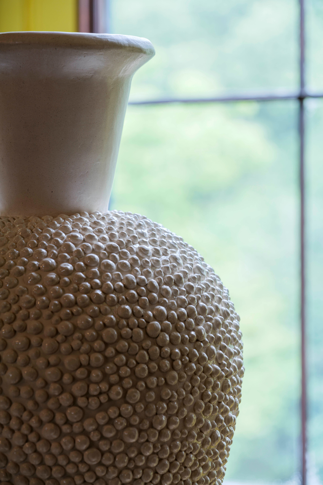 Lina Iris Viktor II On golden Stool2024 Bronze (aged, patina), clay/ceramic, travertine 153.5 x 37 x 38.5 cm 60 3/8...