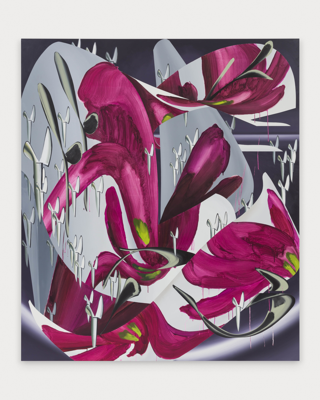 Vivien Zhang Ersatz (Primula matthioli)2023 Acrylic and oil on canvas 220 x 190 cm 86 5/8 x 74 3/4 in