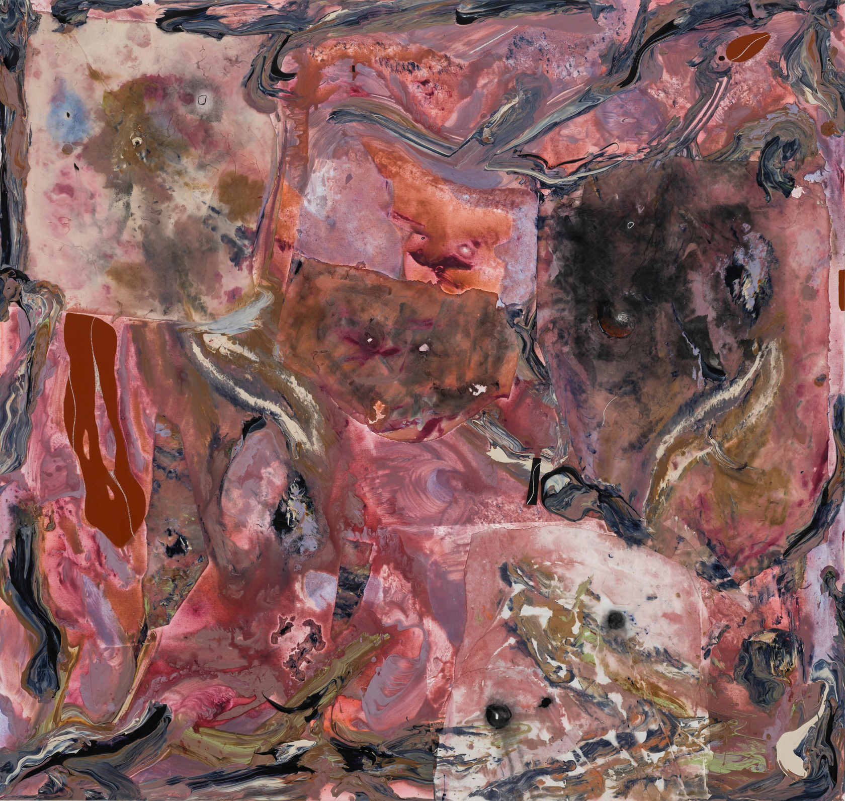 Manuel Mathieu The Archive2025 Acrylic, paper, chalk and charcoal, ink and tape on canvas 172.7 x 182.9 cm 68 x...